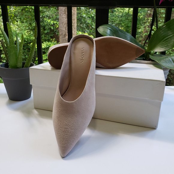 VINCE Ralston Pink Pointed Toe Mule Suede Leather in Rosaseco Pink Size 6 - Picture 4 of 10